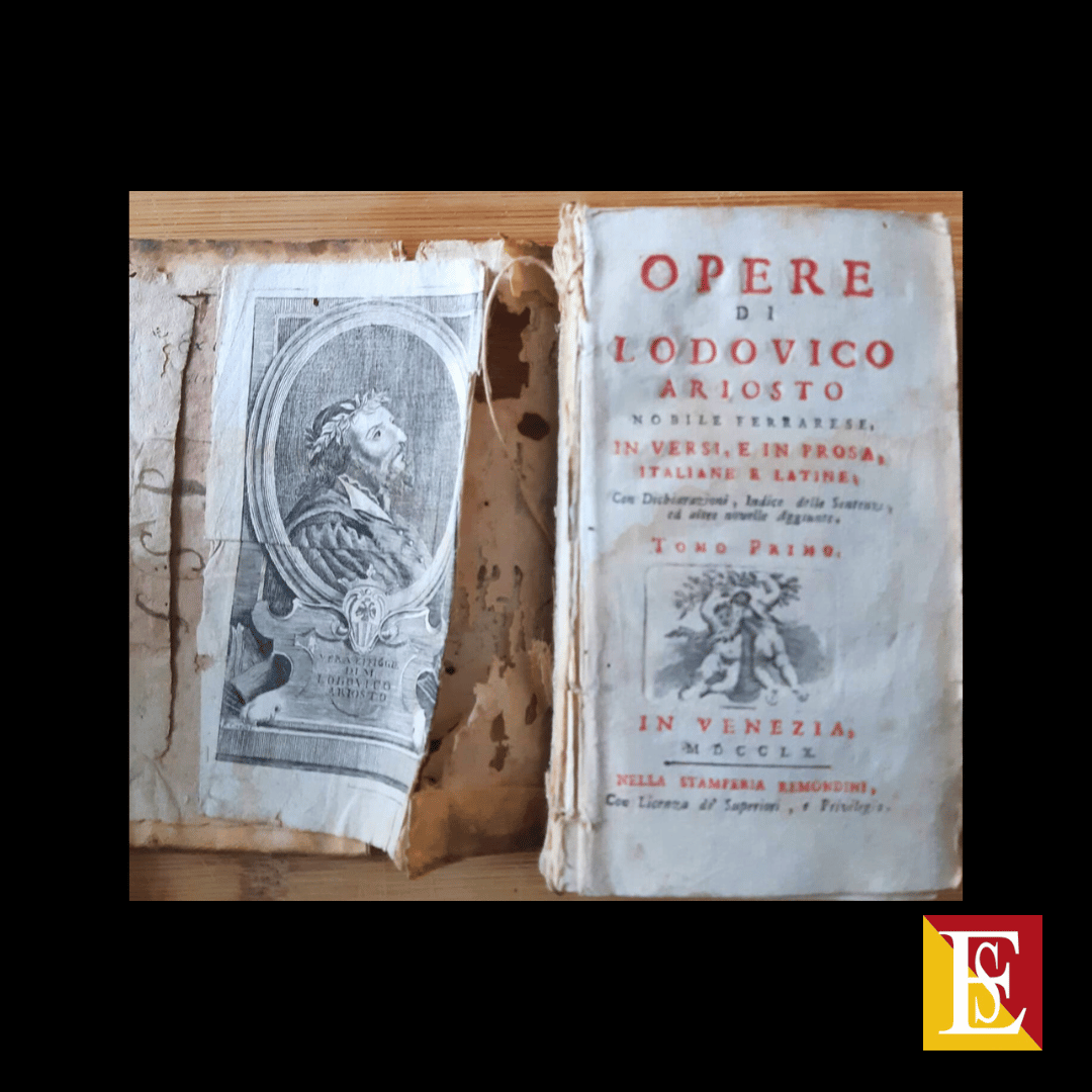 Copertina pergamena Opere di Ludovico Ariosto Remondini Venezia 1760