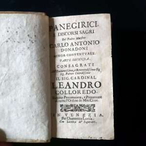 Panegirici e Discorsi Sagri - Parte Seconda (Venezia, XVIII sec.)