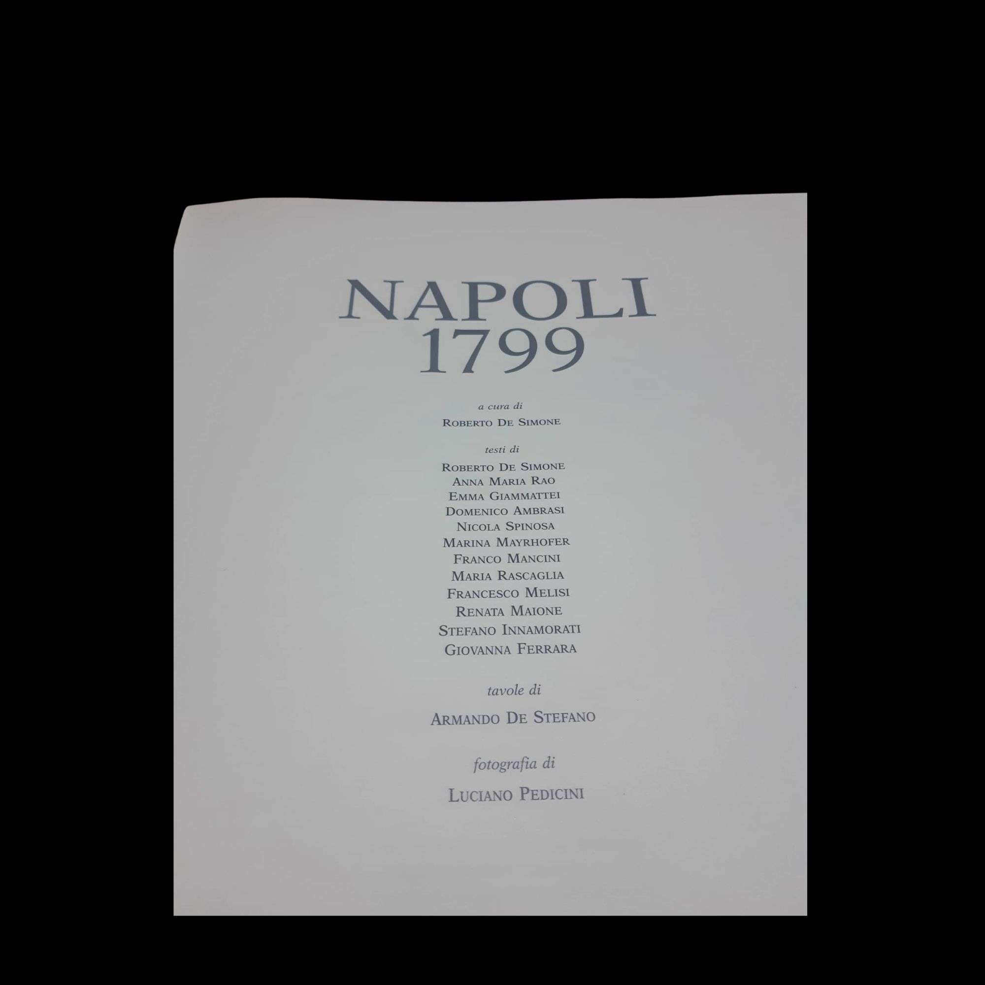 Napoli 1799 edizione di pregio – indice e autori