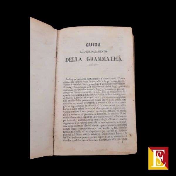 Guida all’insegnamento della grammatica 1880 libro scolastico antico
