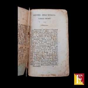 Istoria dell’Europa 1847 libro antico intonso