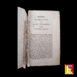 Notizie Jacopo Vittorelli libro antico intonso